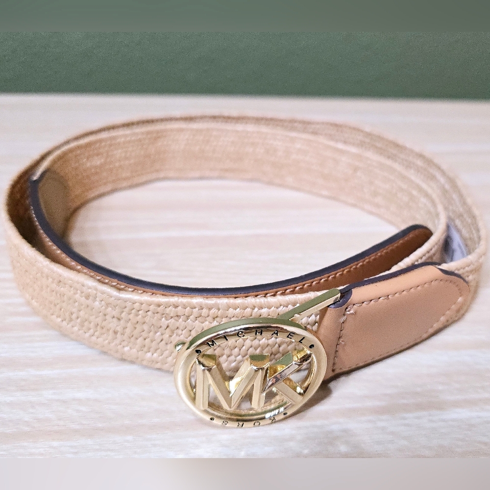 MICHAEL KORS womens Stretch Waist Belt Tan Large brown